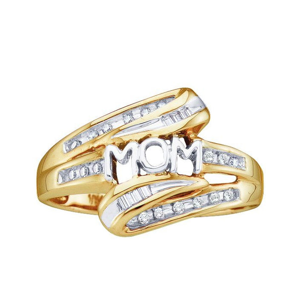 1/10 CTW Natural Diamond Mom Ring in 10KT Yellow Gold