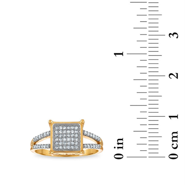 1/5 CTW Natural Diamond Cluster Ring in 10KT Yellow Gold