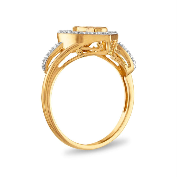 1/12 CTW Natural Diamond Quinceanera Heart Ring in 10KT Yellow Gold