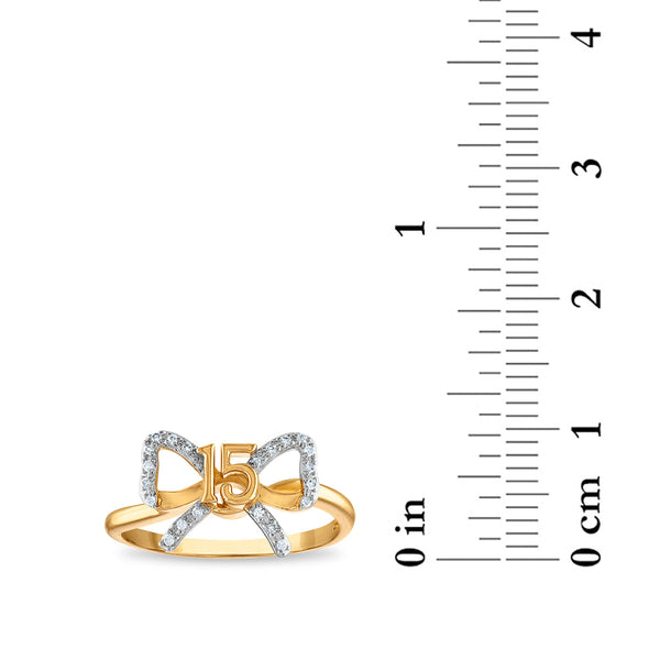 1/16 CTW Natural Diamond Quinceanera Ring in 10KT Yellow Gold