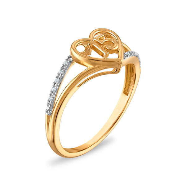 White Diamond Quinceanera Ring in 10KT Gold