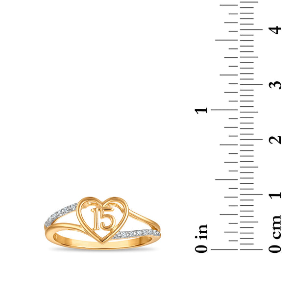 White Diamond Quinceanera Ring in 10KT Gold