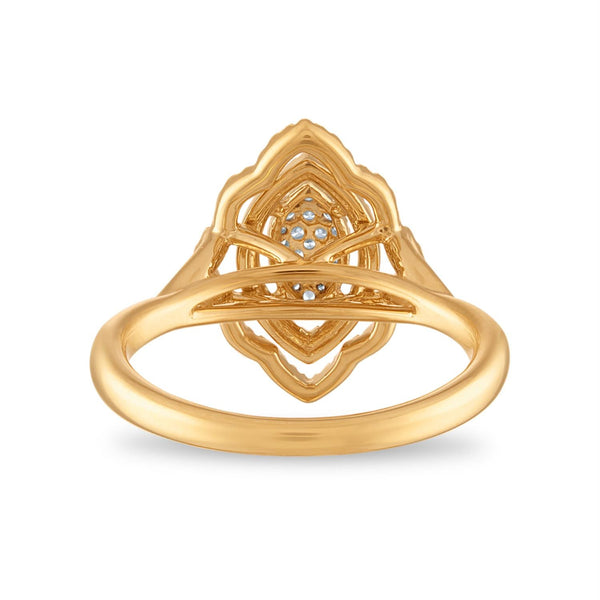 1/3 CTW Natural Diamond Halo Fashion Ring in 10KT Yellow Gold