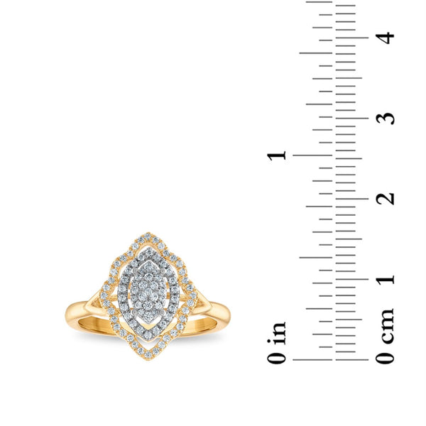 1/3 CTW Natural Diamond Halo Fashion Ring in 10KT Yellow Gold