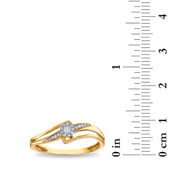 1/12 CTW Natural Diamond Ring in 10KT Yellow Gold