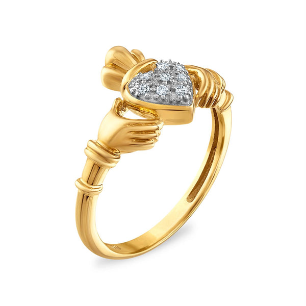 White Diamond Friendship Ring in 10KT Gold