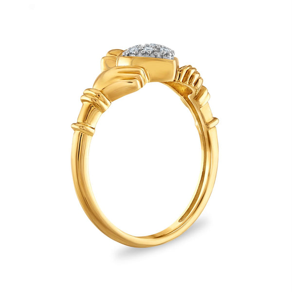 White Diamond Friendship Ring in 10KT Gold