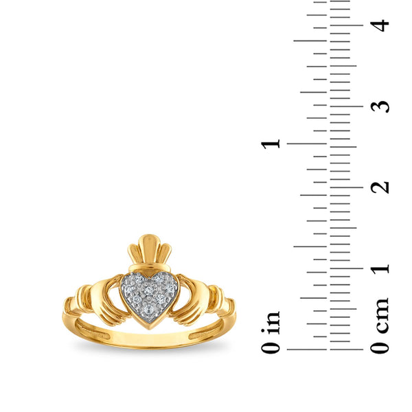 White Diamond Friendship Ring in 10KT Gold