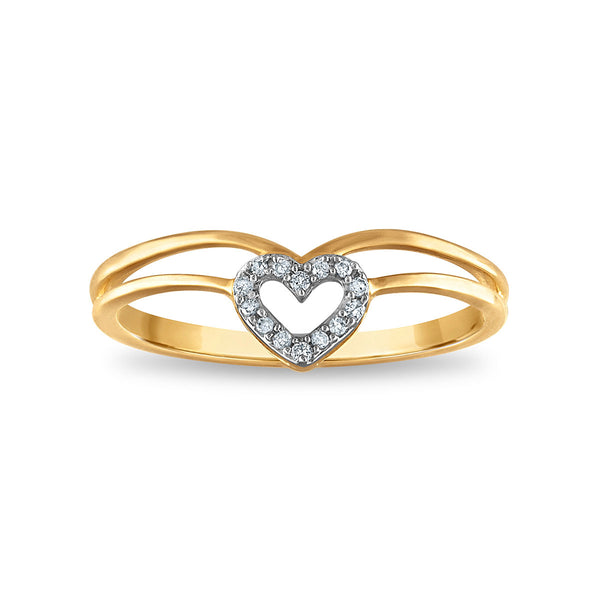 Diamond Accent Heart Ring in 10KT Yellow Gold