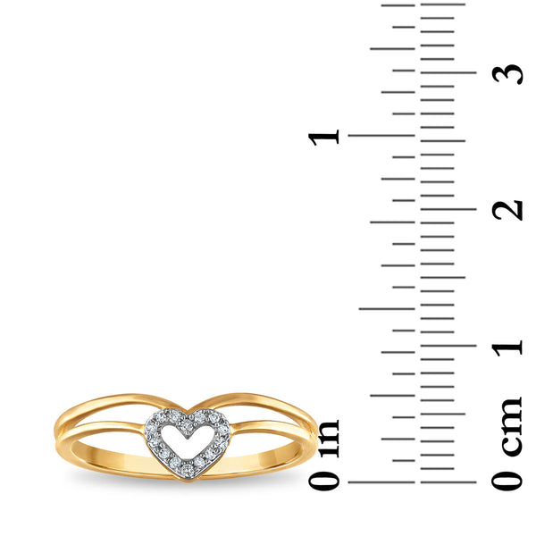 Diamond Accent Heart Ring in 10KT Yellow Gold