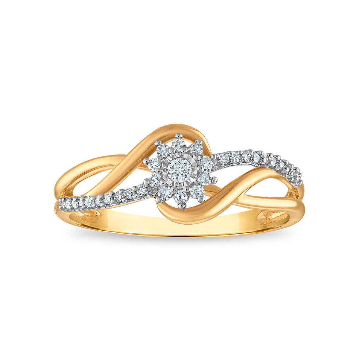 Diamond Accent Ring in 10KT Yellow Gold