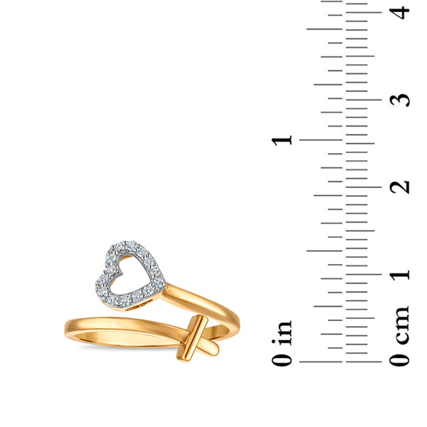 Natural Diamond Heart Fashion Ring in 10KT Yellow Gold