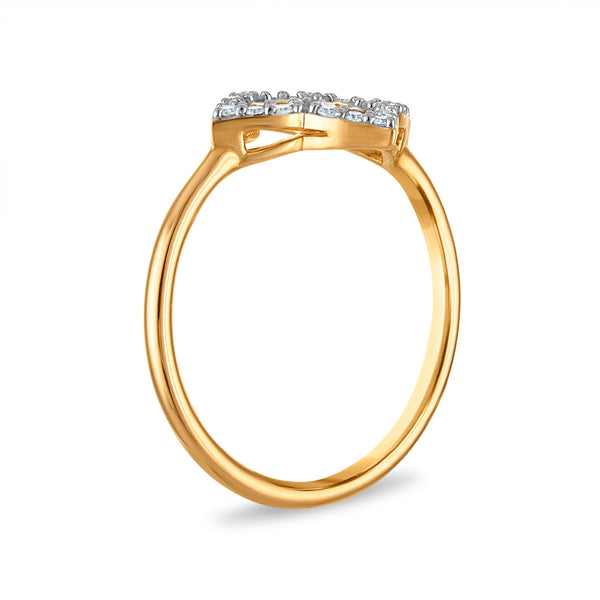 1/7 CTW Natural Diamond Clover Ring in 10KT Yellow Gold