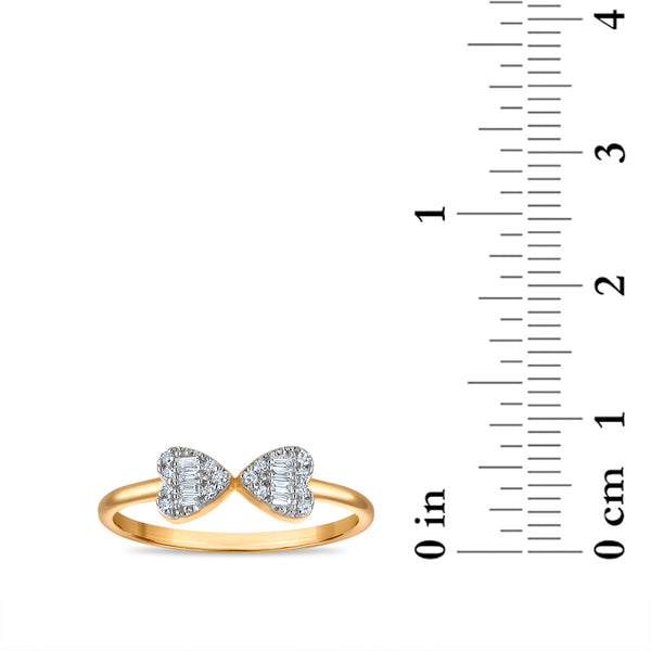 White Diamond Hearts & Symbols Ring in 10KT Gold