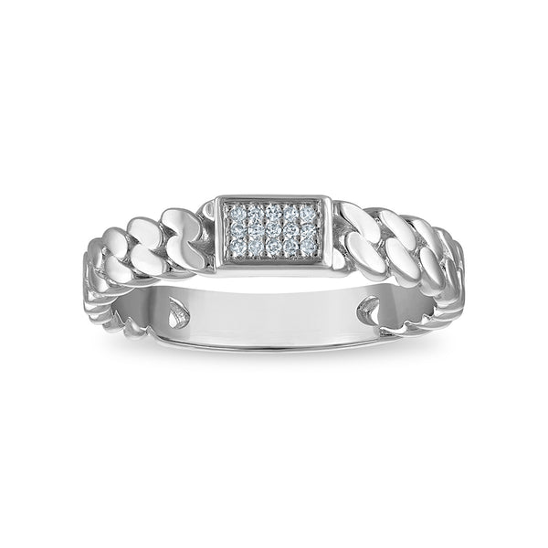 White Diamond Fashion Ring in 925 Silver