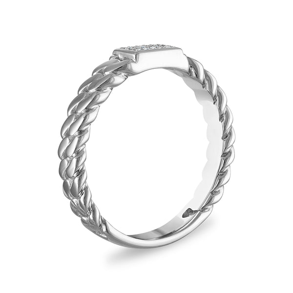 White Diamond Fashion Ring in 925 Silver
