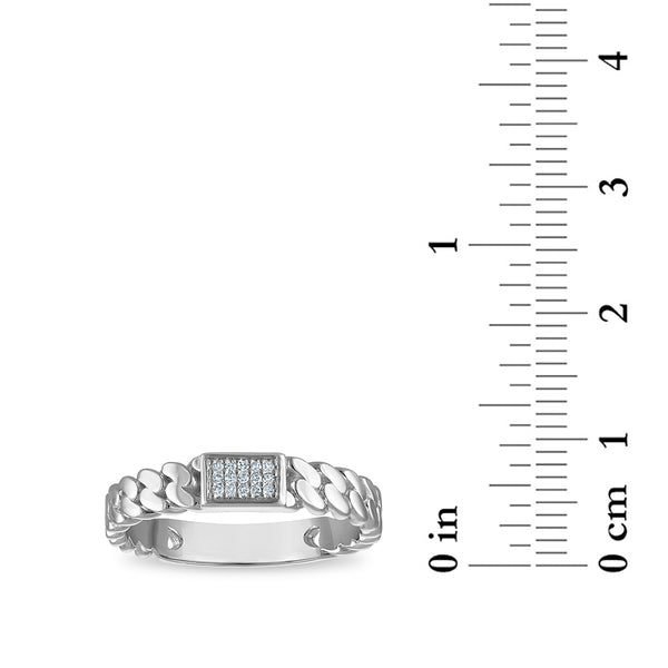White Diamond Fashion Ring in 925 Silver