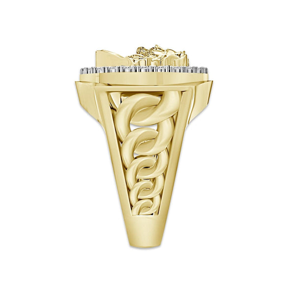 Titán by Adrian Gonzalez 10KT Yellow Gold 1/4 CTW Natural Diamond Jesus Ring
