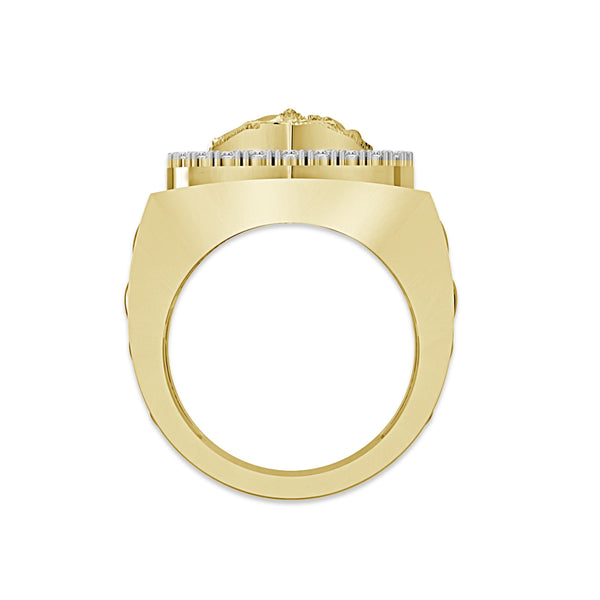 Titán by Adrian Gonzalez 10KT Yellow Gold 1/4 CTW Natural Diamond Jesus Ring