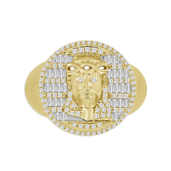 Titán by Adrian Gonzalez 10KT Yellow Gold 1/2 CTW Natural Diamond Jesus Ring
