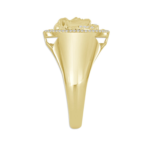Titán by Adrian Gonzalez 10KT Yellow Gold 1/2 CTW Natural Diamond Jesus Ring