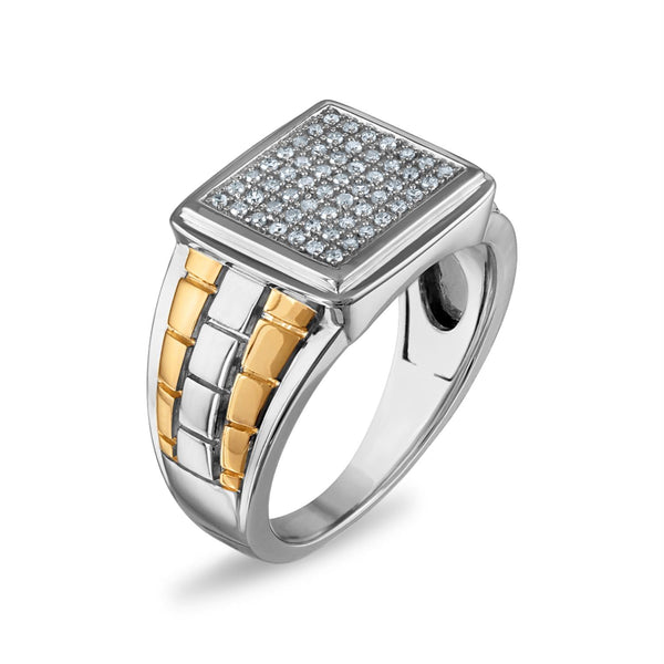 1/4 CTW Natural Diamond Ring in Two-Tone Sterling Silver