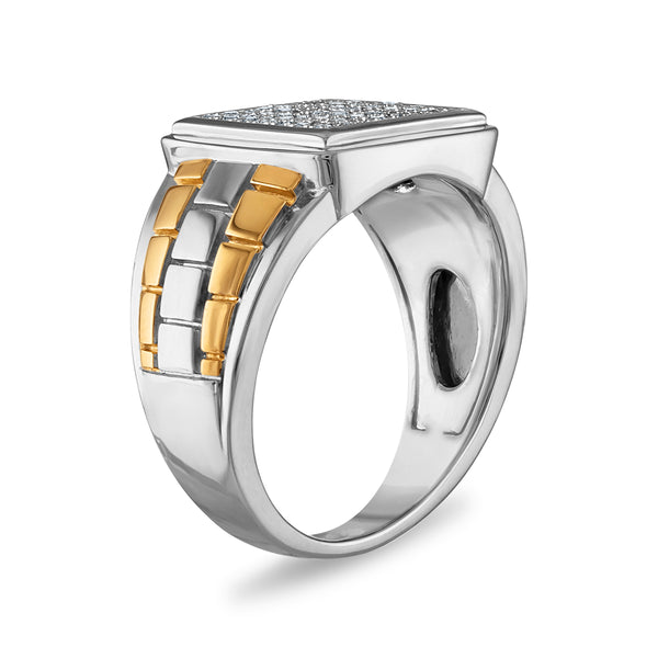 1/4 CTW Natural Diamond Ring in Two-Tone Sterling Silver