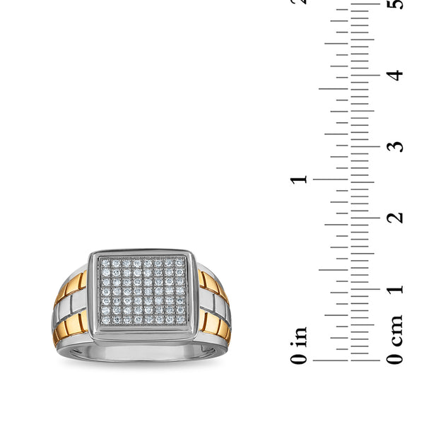 1/4 CTW Natural Diamond Ring in Two-Tone Sterling Silver