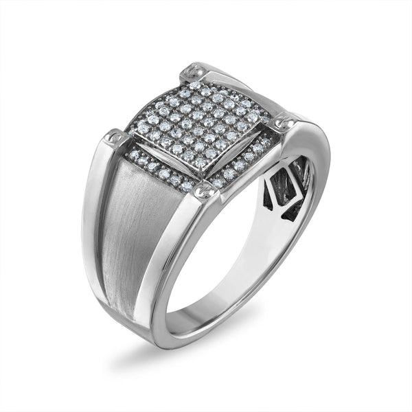 White Diamond Fashion Ring in 925 Silver