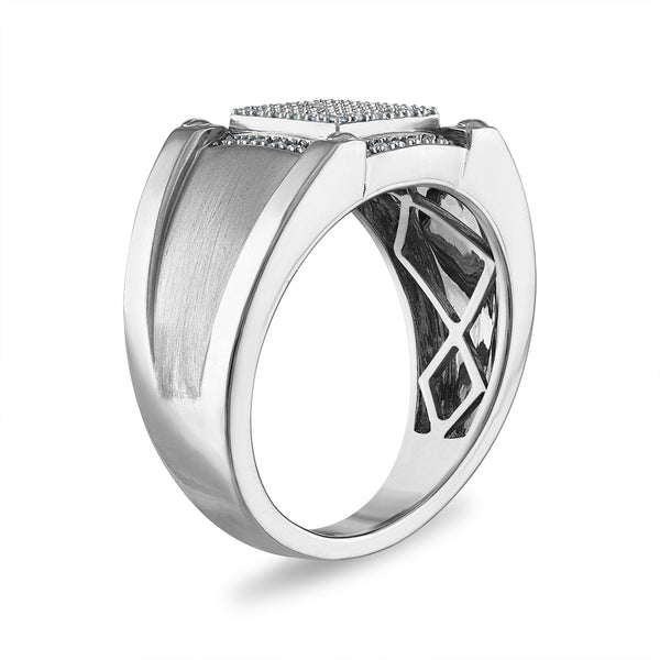 White Diamond Fashion Ring in 925 Silver