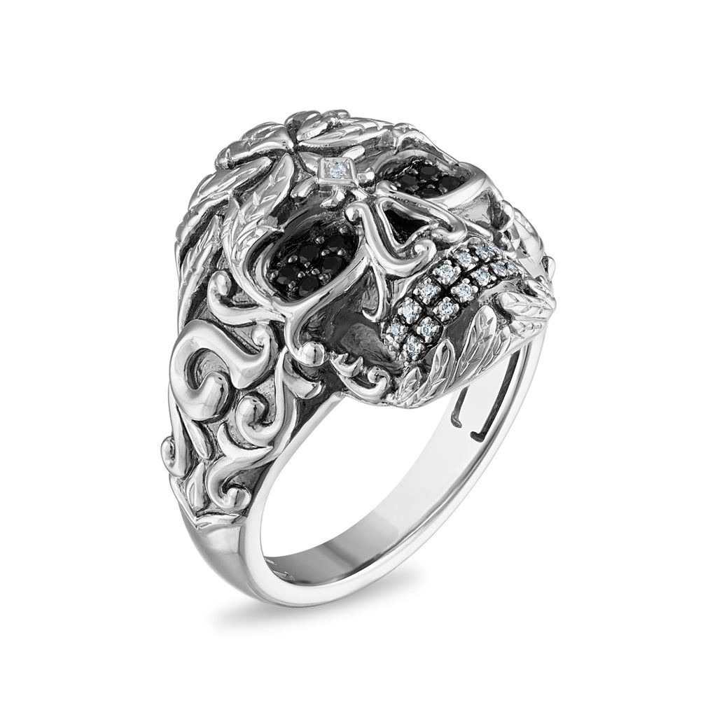 1/5 CTW Natural Diamond Skull Ring in Sterling Silver – Daniels Jewelers