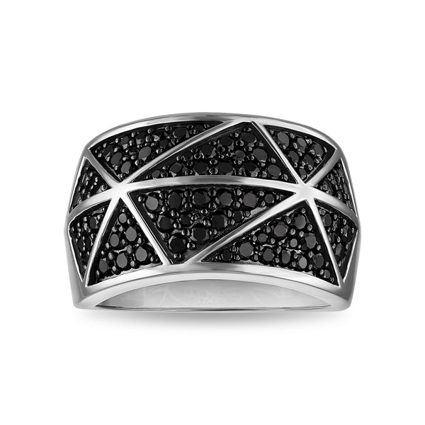 Black Diamond Fashion Ring in 925 Silver