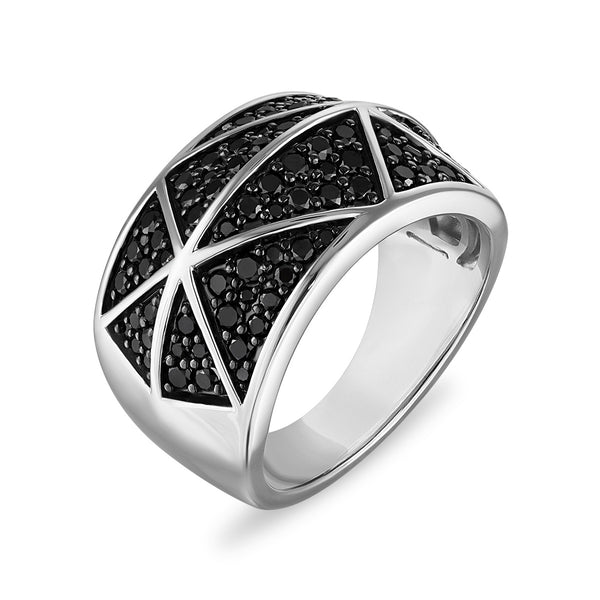 Black Diamond Fashion Ring in 925 Silver