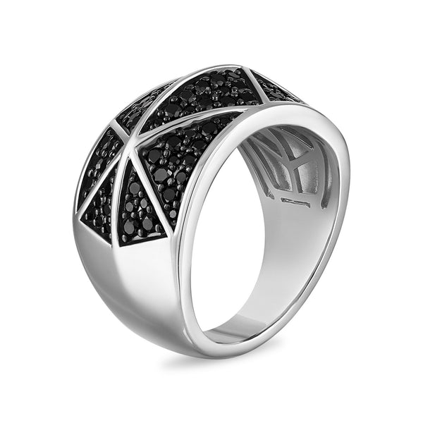 Black Diamond Fashion Ring in 925 Silver