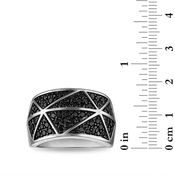 Black Diamond Fashion Ring in 925 Silver