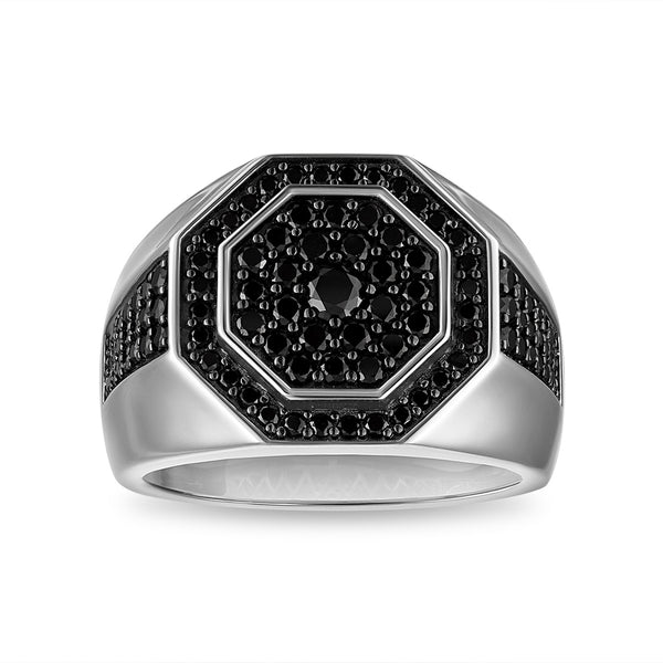 Black Diamond Fashion Ring in 925 Silver