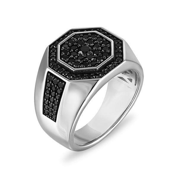 Black Diamond Fashion Ring in 925 Silver