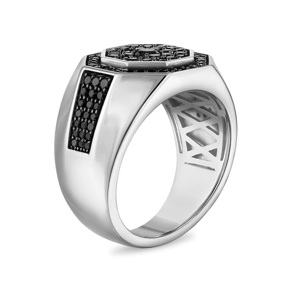 Black Diamond Fashion Ring in 925 Silver