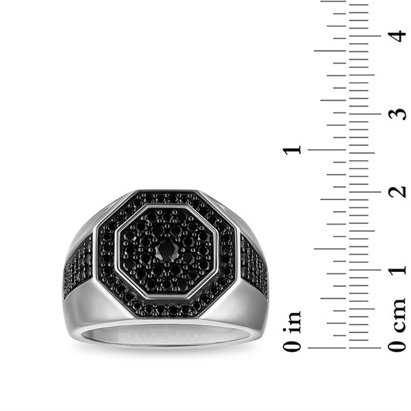 Black Diamond Fashion Ring in 925 Silver