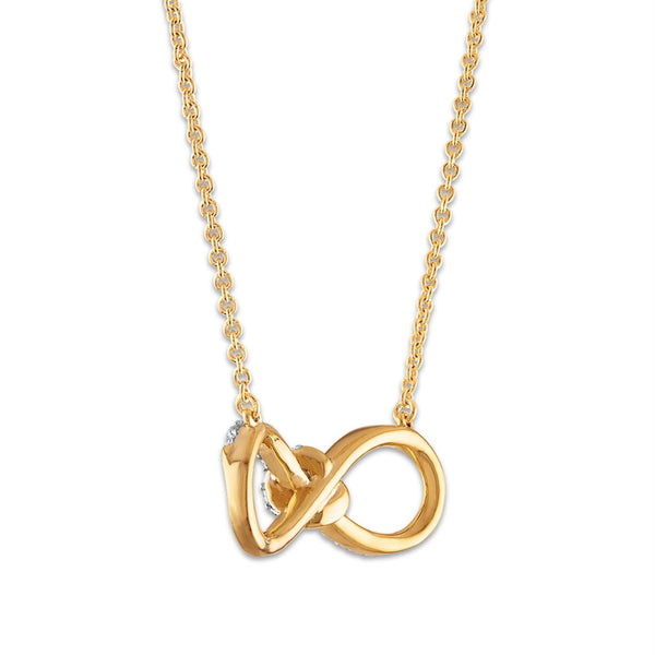1/6 CTW Natural Diamond Infinity 17.5-inch Necklace in 10KT Yellow Gold