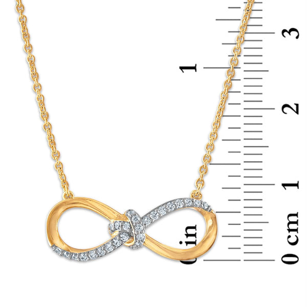 1/6 CTW Natural Diamond Infinity 17.5-inch Necklace in 10KT Yellow Gold
