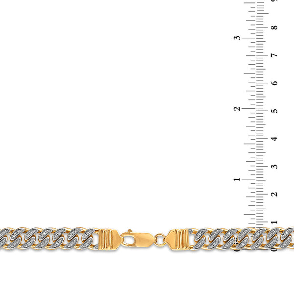 Luxe Layers 1/2 CTW Natural Diamond Cuban Link 24-inch Chain in Yellow Gold Plated Sterling Silver