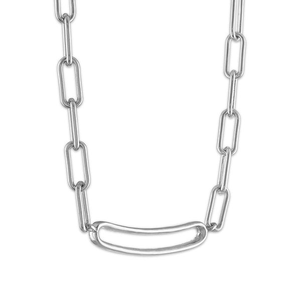 1/5 CTW Natural Diamond Fashion 17-inch Necklace in Rhodium Plated Sterling Silver