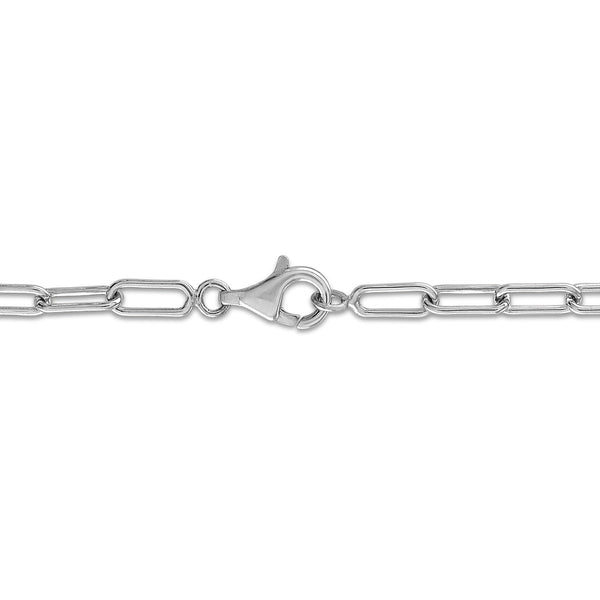 1/5 CTW Natural Diamond Fashion 17-inch Necklace in Rhodium Plated Sterling Silver