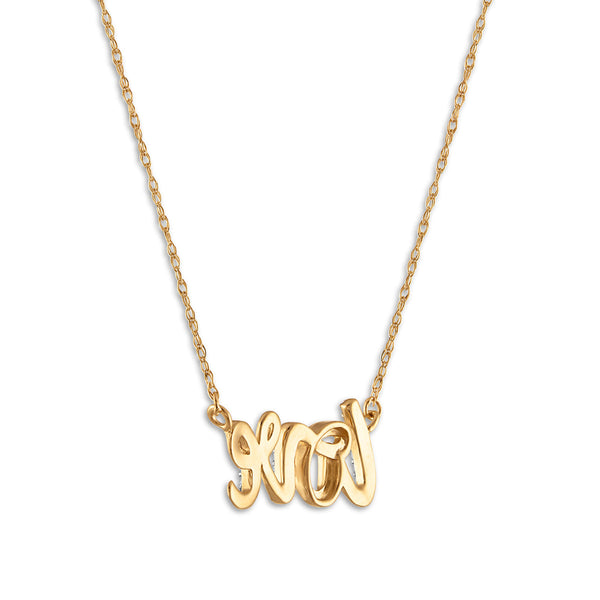 1/16 CTW Natural Diamond Fashion Love 18-inch Necklace in 10KT Yellow Gold