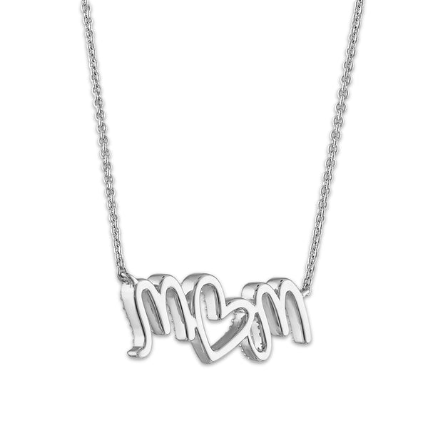 1/5 CTW Natural Diamond 18-inch Mom Pendant in Sterling Silver
