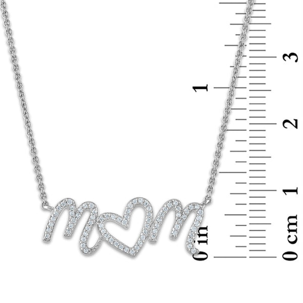 1/5 CTW Natural Diamond 18-inch Mom Pendant in Sterling Silver