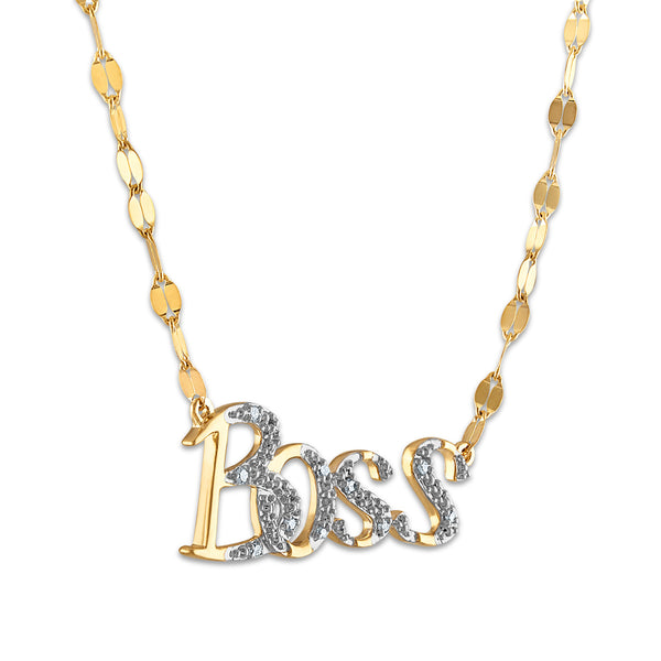 Diamond Accent 18-inch BOSS Necklace in 10KT Yellow Gold
