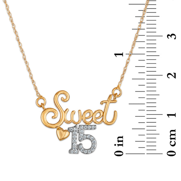 White Diamond Quinceanera Necklace in 10KT Gold