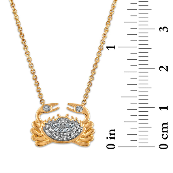 Diamond Accent Crab Necklace in Gold Plated Sterling Silver